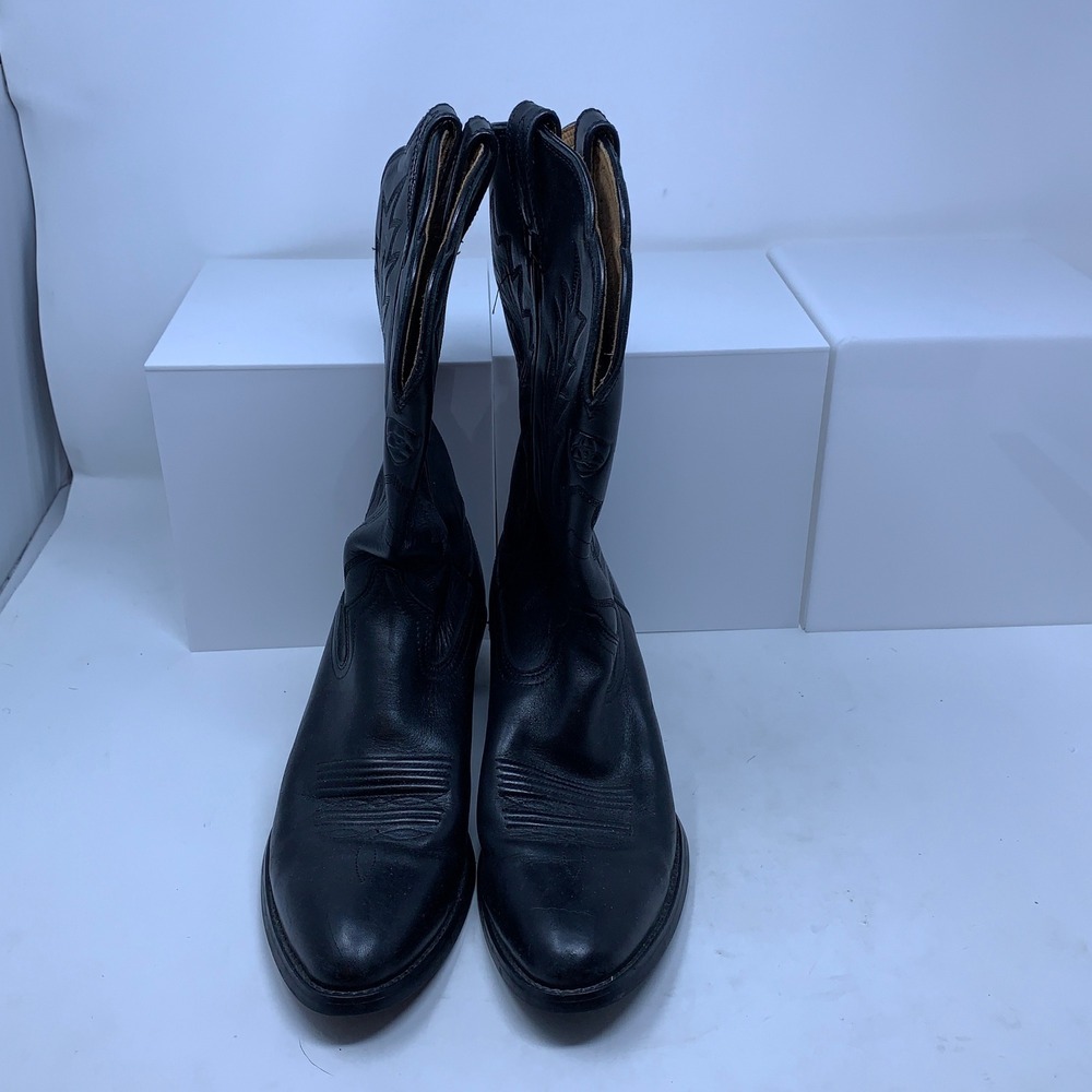 Ariat Black Leather Western Heeled Boots